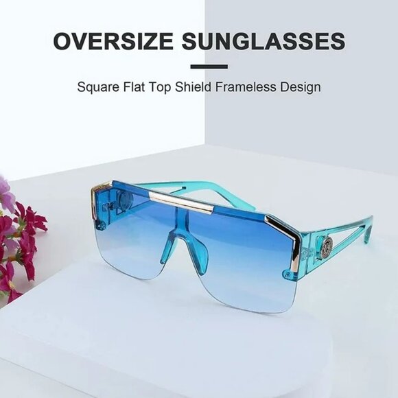 Square Retro Aviator Fashion Sunglasses - Picture 7 of 7